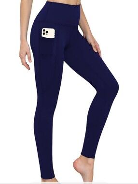 Amazon Navy High-Waist Pocket Leggings for Women
